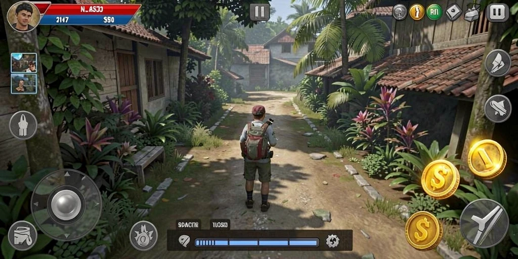 Screenshot menunjukkan karakter utama dalam misi penting.