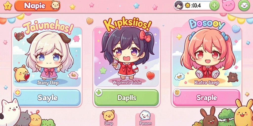 Tampilan awal game dengan karakter yang siap berpetualang.