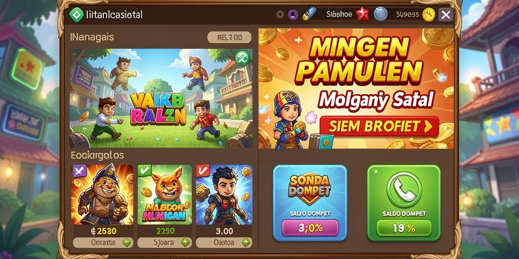 Tampilan awal game yang menarik dan menggugah selera.