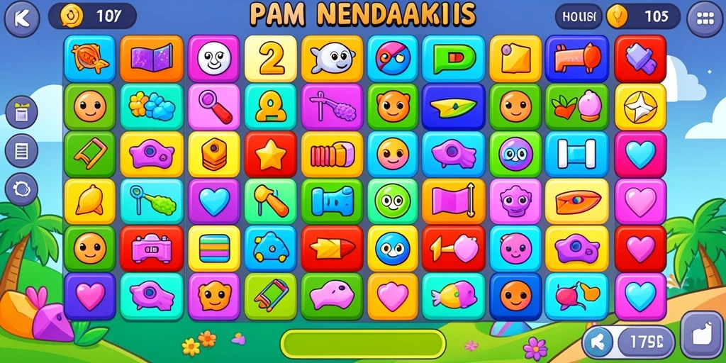 Tampilan tema slot yang menarik dan berwarna.